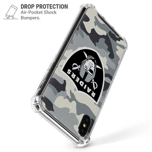 NFL Las Vegas Raiders Camo iPhone XS Max Clear Case